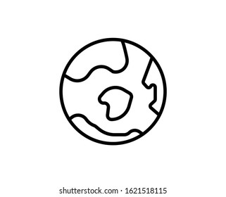 Line Earth icon isolated on white background. Outline symbol for website design, mobile application, ui. Earth pictogram. Vector illustration, editorial stroke. Eps10