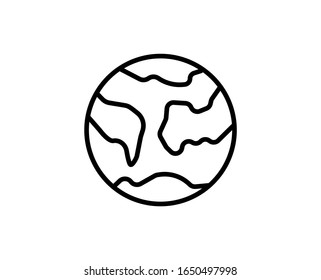 Line Earth icon isolated on white background. Outline symbol for website design, mobile application, ui. Earth pictogram. Vector illustration, editorial stroke. Eps10
