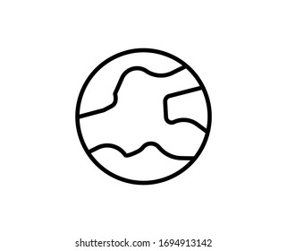 Line Earth icon isolated on white background. Outline symbol for website design, mobile application, ui. Earth pictogram. Vector illustration, editorial stroke. Eps10