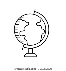 line earth planet global map of desk