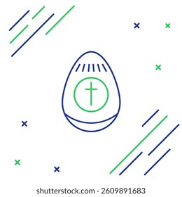 Line Easter egg icon isolated on white background. Happy Easter. Colorful outline concept. Vector