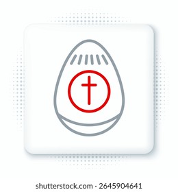 Line Easter egg icon isolated on white background. Happy Easter. Colorful outline concept. Vector