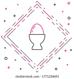 Line Easter egg on a stand icon isolated on white background. Happy Easter. Colorful outline concept. Vector Illustration