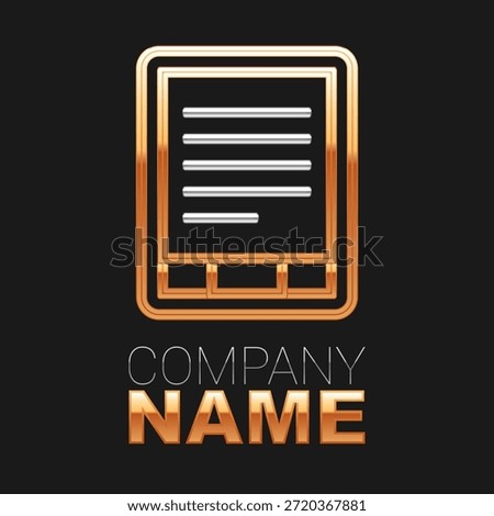 Line E-Book reader icon isolated on black background. Colorful outline concept. Vector