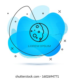 Line Eclipse of the sun icon isolated on white background. Total sonar eclipse. Abstract banner with liquid shapes. Vector Illustration