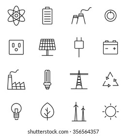 Line ecology icons. Vector set