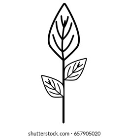 line ecology plants with leaves icon