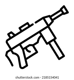 Line editable icon of a gun
