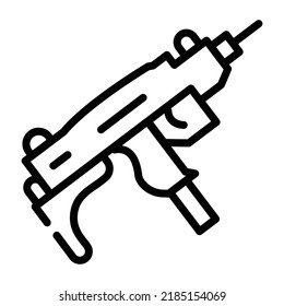 Line editable icon of a gun