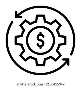 A line editable icon of money making 