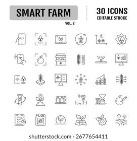 line editable icon set. Editable stroke. Vector illustration
