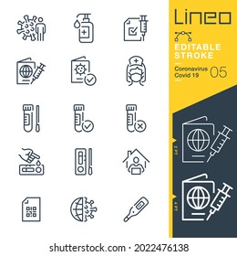 Line Editable Stroke - Coronavirus Covid 19 Line Icons