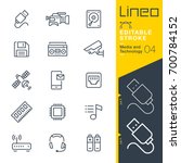 Line Editable Stroke - Media and Technology line icons
Vector Icons - Adjust stroke weight - Expand to any size - Change to any colour
