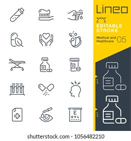 Line Editable Stroke - Medical and Healthcare line icons