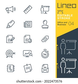 Line Editable Stroke - Office and Business line icons