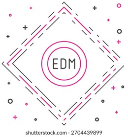 Line EDM electronic dance music icon isolated on white background. Colorful outline concept. Vector