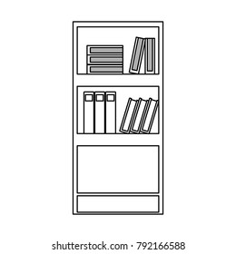 line education bookcase with books and folder documents