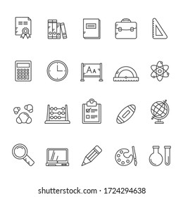 Line Education and school icons - Vector Icon Set