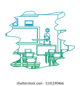line education teacher in the desk to knowledge study