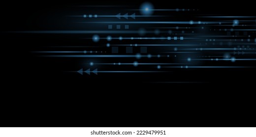 Line Effect Vector Illustration In Dark Blue Background high-tech digital technology concept abstract sparkling lines background