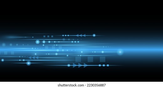 Line Effect Vector Illustration In Dark Blue Background high-tech digital technology concept abstract sparkling lines background