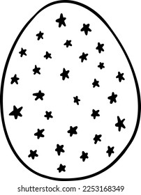 line egg for easter black line stars minimal art