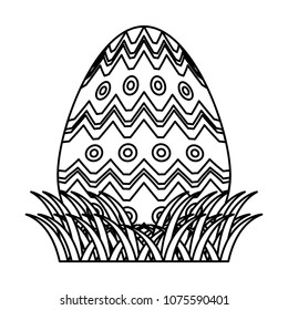 line egg easter with points and waves decoration