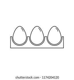 Line eggs icon in a box with white background. Vector illustration design.