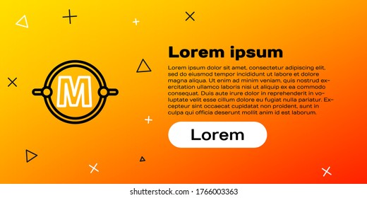 Line Electric circuit scheme icon isolated on yellow background. Circuit board. Colorful outline concept. Vector Illustration