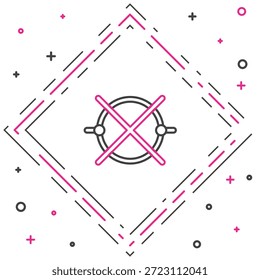 Stromkreisschema-Symbol einzeln auf weißem Hintergrund. Platine. Farbiges Umrisskonzept Vektorgrafik