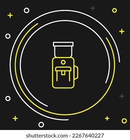 Line Electric coffee grinder icon isolated on black background. Colorful outline concept. Vector