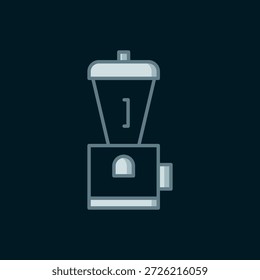 Linie Elektrische Kaffeemühle Symbol einzeln auf schwarzem Hintergrund. Flach ausgefüllter Umrissstil mit Schatten. Vektorgrafik