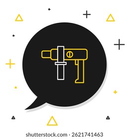 Line Electric drill machine icon isolated on white background. Repair tool. Colorful outline concept. Vector