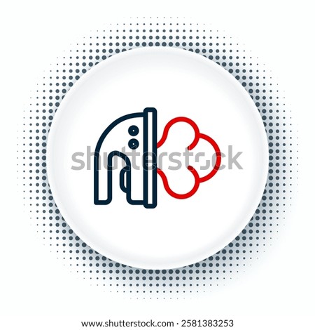 Line Electric iron icon isolated on white background. Steam iron. Colorful outline concept. Vector