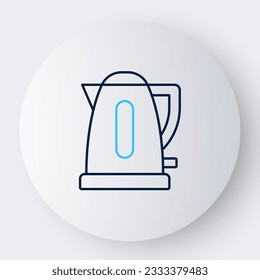 Line Electric kettle icon isolated on white background. Teapot icon. Colorful outline concept. Vector