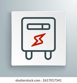 Line Electric meter icon isolated on white background. Colorful outline concept. Vector