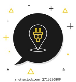 Icono de enchufe eléctrico aislado en el fondo blanco. Concepto de conexión y desconexión de la electricidad. Concepto de contorno colorido. Vector