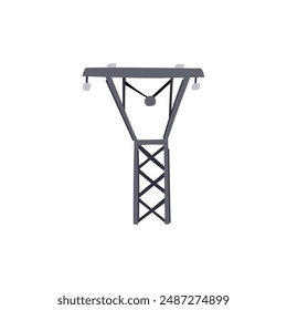 line electric pylon cartoon. grid cable, distribution production, ian station line electric pylon sign. isolated symbol vector illustration