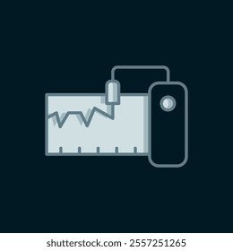 Line Electrical measuring instrument icon isolated on black background. Analog devices. Measuring device laboratory research. Flat filled outline style with shadow. Vector