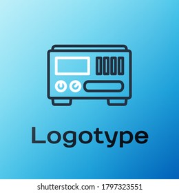 Line Electrical measuring instruments icon isolated on blue background. Analog devices. Electrical appliances. Colorful outline concept. Vector Illustration