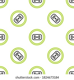 Line Electrical outlet icon isolated seamless pattern on white background. Power socket. Rosette symbol.  Vector Illustration