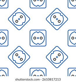 Line Electrical outlet icon isolated seamless pattern on white background. Power socket. Rosette symbol. Colorful outline concept. Vector