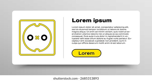 Line Electrical outlet icon isolated on white background. Power socket. Rosette symbol. Colorful outline concept. Vector