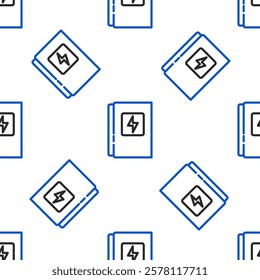 Line Electrical panel icon isolated seamless pattern on white background. Colorful outline concept. Vector