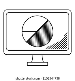 line electronic computer with graphic statistics diagram