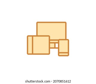 Line Electronic devices iicon isolated on white background. Outline symbol for website design, mobile application, ui. Electronics pictogram. Vector illustration, editorial stroсk. 