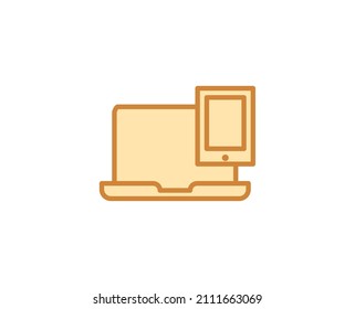 Line Electronic devices iicon isolated on white background. Outline symbol for website design, mobile application, ui. Electronics pictogram. Vector illustration, editorial stroсk. 