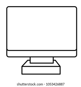 line electronic screen computer technology icon vector illustration