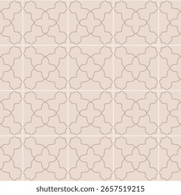 Linha elegante padrão simples de azulejos geométricos sem costura. Contorno fino ornamental vetor art deco fundo para wrap, papel, papel de parede.