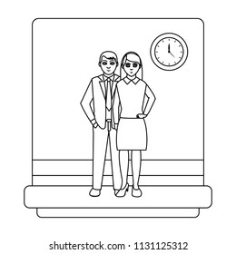 line elegants businesspeople professional work project